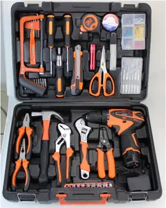 Original hot 36 pcs drill bit scissors Auto Repair Tool kit with brand level 24 piece safety hammer mini hammer hand tool set