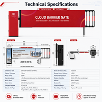 Portail d'accès intelligent pour véhicules YUANHONG YH-QKBDZ1719, 200W, sans balais, avec panneau d'affichage de vitesse en alliage d'aluminium pour stationnement intelligent, IP54