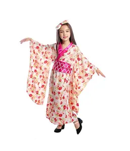 Комплект кимоно для девочек в японском азиатском стиле с поясом и бантом