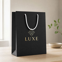 Sac fourre-tout en papier cartonné personnalisé avec logo, poignée de luxe, pour emballage de bijoux, vêtements et cadeaux