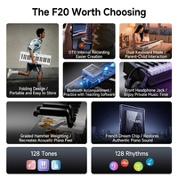 Piano numérique pliable F20 à 88 touches avec mécanisme de marteau, clavier électronique portable pour la pratique à domicile