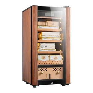 Kapasitas 300 Hitungan Ukuran Mini Liner Kayu Cedar Spanyol Kabinet Kulkas Cerutu Humidor untuk Xiga