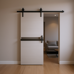 Porte coulissante intérieure CRAZY ELF Modern Barn Door Panel 36 x 84 pouces en mélamine avec rail et poignée - Product Image 2