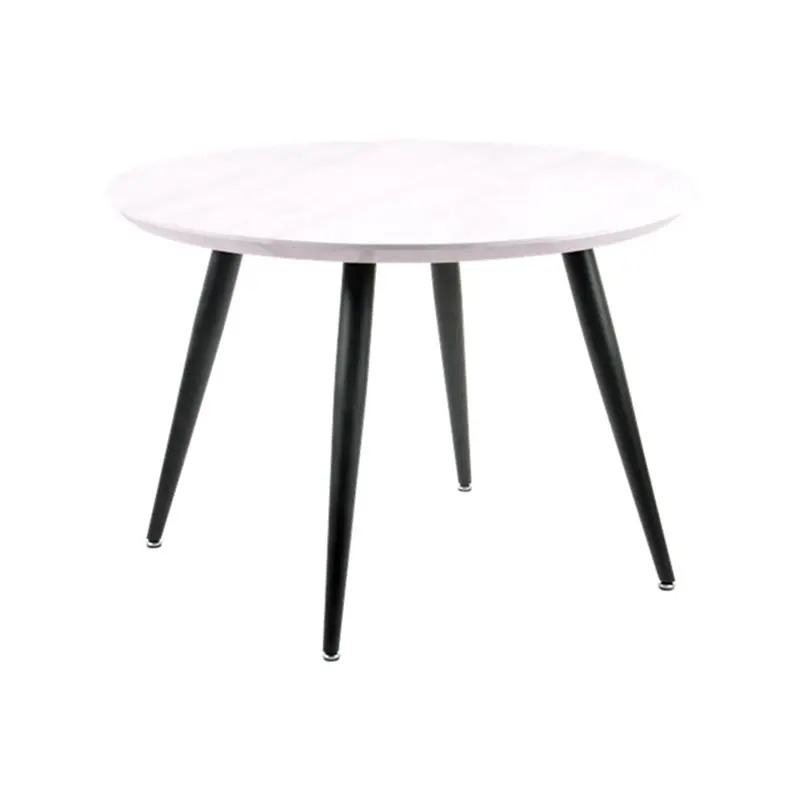 Ücretsiz örnek ucuz ev mobilya ahşap MDF yuvarlak lüks Modern yemek odası masa Metal bacaklar