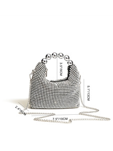 Bolso de Noche Elegante para Mujer Bell, Nuevo Bolso de Mano Brillante con Cuentas, Cadena Cruzada con Pedrería, Bolso de Hombro con Diamantes para un Look Moderno - Product Image 2