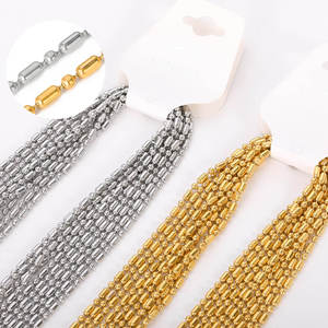 18K PVD Gold & <b>Silver</b> Stainless Steel Beaded Satellite, <b>Box</b> & Rolo <b>Chains</b> | Hypoallergenic, Waterproof Jewelry Making Supplies - Product Image 4