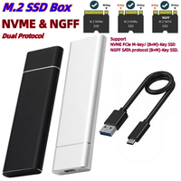 Box Esterno Portatile USB3.1 Tipo C per SSD M.2 NGFF da 1TB, Enclosure per Disco Rigido Mobile M2 a USBC