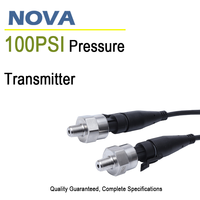 NOVA 100PSI Transmitter Tekanan Air, Udara, dan Oli, Kit Sensor Tekanan Bahan Stainless Steel