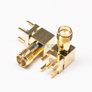 0-6Ghz chapado en oro ángulo recto hembra a través del agujero montaje en Panel soldadura SMA <span class=keywords><strong>RF</strong></span> conector base de antena - Product Image 6