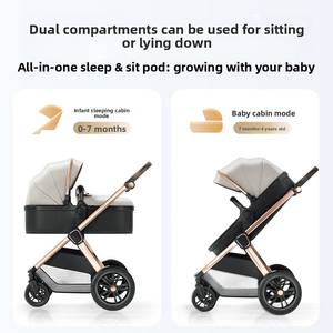 Poussette légère à vue haute pliable en alliage d'aluminium réversible pour nouveau-nés (0-6 mois) - Product Image 3