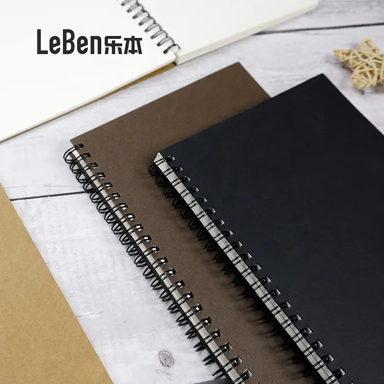 Custom Wholesale Printed Classmate Double Wire A5 Spiral Kraft Notebook Note Books