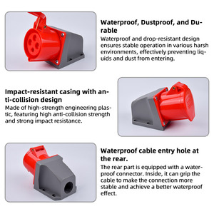 Xu Hướng Mới Ip44 Công Nghiệp Ổ Cắm Điện 4pin 32A 380-415V 3P + E Nam Và Nữ Không Thấm Nước Đồng Công Nghiệp Cắm Ổ Cắm - Product Image 2