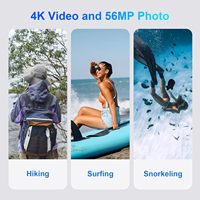 Kamera Digital Snorkeling Bawah Air 4K 56MP CMOS Layar Ganda Baterai Lithium 1500mAh >7x Zoom Optik Gambar Optik
