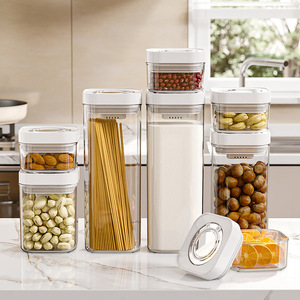Airtight Press Type Storage Jar Cylinder Food Grade Sealed Moisture Proof For <b>Flour</b> Snacks Grains Household Use - Product Image 2