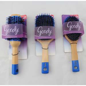 천연 나무 패들 잔디 나무 나무 헤어 브러시 멧돼지 강모 쿠션 헤어 브러시 - Product Image 6