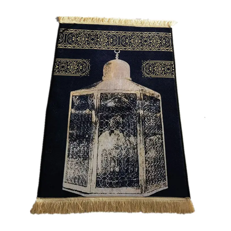 Hot Selling Muslim Prayer Mats Rugs No-slip Portable Raschel Muslim Worship Mat Adult Polyester Muslim Gift Rectangle Low Pile