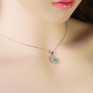 Collar de Plata de Ley 925 con Moissanita en Oferta, Collar con Colgante de Moissanita en Forma de Copo de Nieve de Corte Redondo de 1CT 2CT - Product Image 6