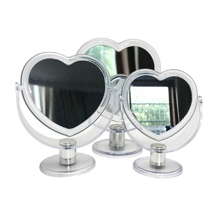 Personnalisation en usine <span class=keywords><strong>miroir</strong></span> cosmétique en forme de coeur d'amour coupé en plastique <span class=keywords><strong>miroir</strong></span> de maquillage de bureau à deux faces dans <span class=keywords><strong>la</strong></span> chambre à coucher pour <span class=keywords><strong>femme</strong></span> - Product Image 4