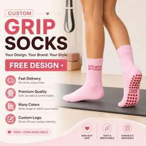 Muestra Gratis MOQ Bajo <span class=keywords><strong>Calcetines</strong></span> de Pilates Premium para Interiores para Mujer <span class=keywords><strong>Calcetines</strong></span> Personalizados <span class=keywords><strong>Antideslizantes</strong></span> de Algodón con Agarre para Yoga - Product Image 1