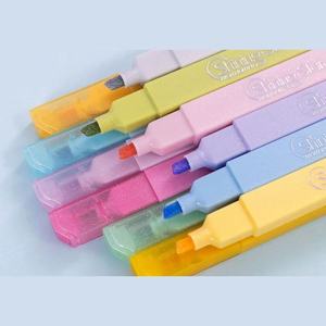 Marcadores Fluorescentes Cuadrados con Luz Intermitente, 6 Colores, para Dibujo Artístico, Punta Única Angulada - Product Image 4