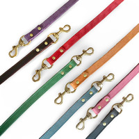 Echtes, umweltfreundliches, modisches, mattes Leder-Hundeleine und -halsband mit Bandverzierung für kleine Hunderassen