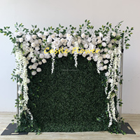 FW673 mariage enrouler fleur mur enrouler fleurs artificielles panneau mural 8ft X 8ft fleur mur toile de fond pour la décoration de mariage