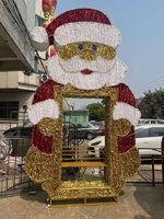 Marco de Fotos LED 3D con Motivo de Luz, Santa Claus, Muñeco de Nieve, Decoración Navideña para Exteriores, Parques, Calles, Plazas, Eventos, Escenas Invernales