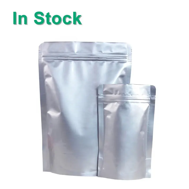 Pochettes de rangement pour emballages alimentaires avec fermeture éclair refermable, 1 gallon, feuille d'aluminium pur, argent, Doypack
