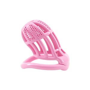 Jaula de Castidad de Plástico con Malla Hueca, Impresa en <span class=keywords><strong>3D</strong></span>, Ultraligera, Invisible, con Anillo de Arco para Restricción del Pene, Tallas S/M/L, Color Blanco y Naranja, con Llave - Product Image 3
