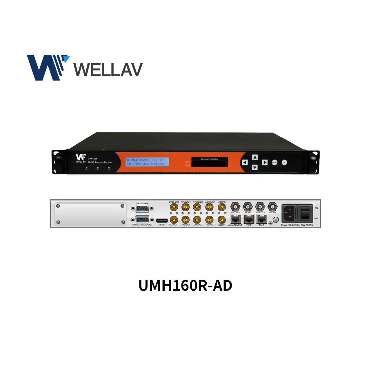 Wellav UMH160R दोहरी आरएफ <span class=keywords><strong>ट्यूनर</strong></span> DVBS2 DVBS2X H.264 HD आईपी IRD रिसीवर डिकोडर रेडियो और टीवी प्रसारण उपकरण