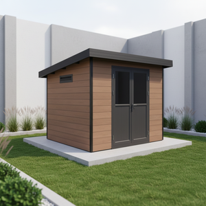 Abri de jardin EASYGREEN série D en WPC, multi-matériaux et stockage extérieur pour villa, appartement, école et cuisine - Conception préfabriquée - Product Image 2