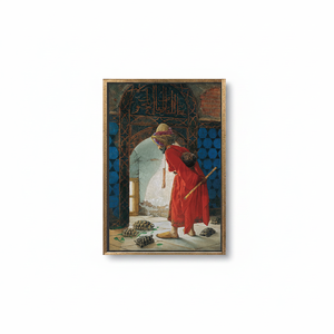 Osman Hamdi Bey's 'Tortoise Trainer' Printed <b>Canvas</b> Art: Turkish Decor,GOLD <b>FRAMED</b> <b>CANVAS</b> - Product Image 2