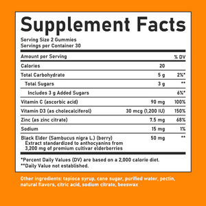 Gomitas de Vitamina C y Saúco Negro, Suplemento Dietético Antioxidante para la Salud Ósea y el Sistema Inmunológico, para Mujeres Embarazadas, Gran Venta - Product Image 6