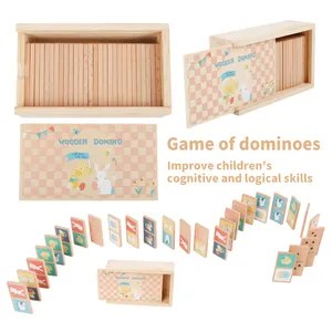 Brinquedo dominó de madeira para crianças, brinquedo multifuncional montessori educativo, jogos de tabuleiro de matemática, presentes engraçados para crianças