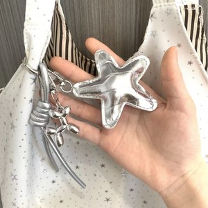 Porte-clés créatif polyvalent et tendance en alliage argenté, motif chien ballon pentagramme, avec sac en corde tressée, série <span class=keywords><strong>Miu</strong></span> - Product Image 3