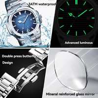 Montre à quartz en acier inoxydable avec bracelet, calendrier, lumineuse, étanche, simple et élégante, très vendue