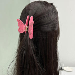 Pinces à cheveux papillon en cristal brillant à la mode coréenne outils de coiffure en plastique doux pour femmes filles coiffure à usage quotidien - Product Image 4