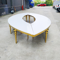 Vente directe du fabricant de tables ovales de banquet modernes et luxueuses en acier inoxydable, tables de mariage et tables de conférence