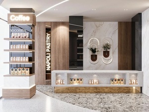 Modern Bespoke Coffeehouse Interior Design Service Luxury Bakery Store Shopfitting and Stainless Steel Bar Counter - Product Image 4
