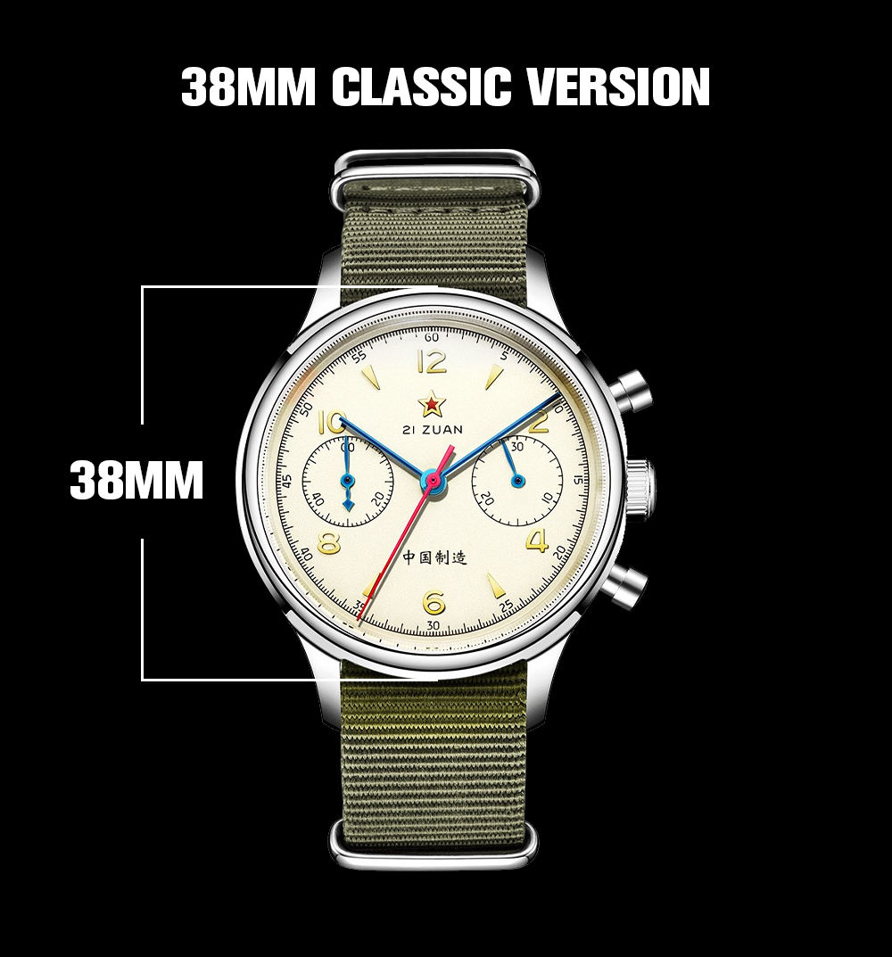 SEAKOSS 38mm Men's 1963 Chronograph Watch with Seagull Movement