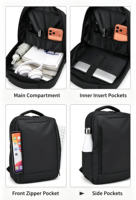 Sac à dos pour ordinateur portable, design minimaliste unisexe, grande capacité, léger, design tendance, fourni directement par l'usine
