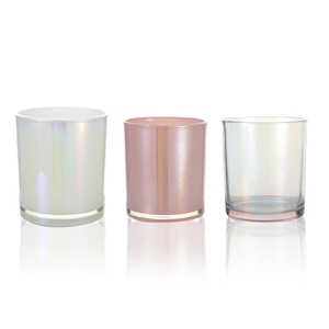 Pot à bougie en verre vide de luxe personnalisé, 10 oz 13 oz, coloré, avec couvercle, effet halo, dégradé de peinture pulvérisée, pour Noël, résistant à la chaleur - Product Image 2