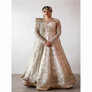 Venta caliente vestido de novia de fiesta por Afrozeh marca tela de red con bordado pesado trajes de fiesta ropa de diseñadores paquistaníes - Product Image 1