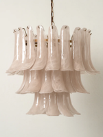 Lustre vintage en verre de Murano en forme de pétales, luminaire suspendu pour la décoration du salon