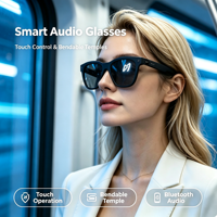 Lunettes Audio Intelligentes avec Contrôle Tactile 5.4, Branches Pliables, Traduction IA en Temps Réel, Lecteur de Musique et Appels Mains Libres