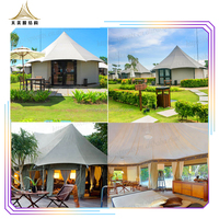 Tente de safari de luxe en toile PVDF pour hôtel-resort de glamping préfabriqué en plein air