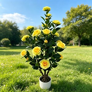 <b>Artificial</b> Camellia <b>Tree</b> Faux Camellia <b>Tree</b> Camellia <b>Tree</b> Potted - Product Image 3