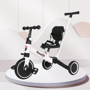 Tricycle haut de gamme 3 en 1 pour enfants avec poignée parentale et musique anglaise pour les tout-petits de 1 <span class=keywords><strong>à</strong></span> 3 ans, entraînement <span class=keywords><strong>à</strong></span> l'équilibre en extérieur - Product Image 1