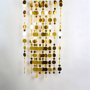 Décoration circulaire dorée à paillettes miroir pour plafond de mariage, brins de paillettes miroir double face et <span class=keywords><strong>rideau</strong></span> de perles pour fête - Product Image 5