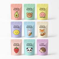 Emballage alimentaire personnalisé de style mignon en film polyester, résistant à l'humidité et aux odeurs, avec fermeture éclair refermable pour aliments pour animaux et lait